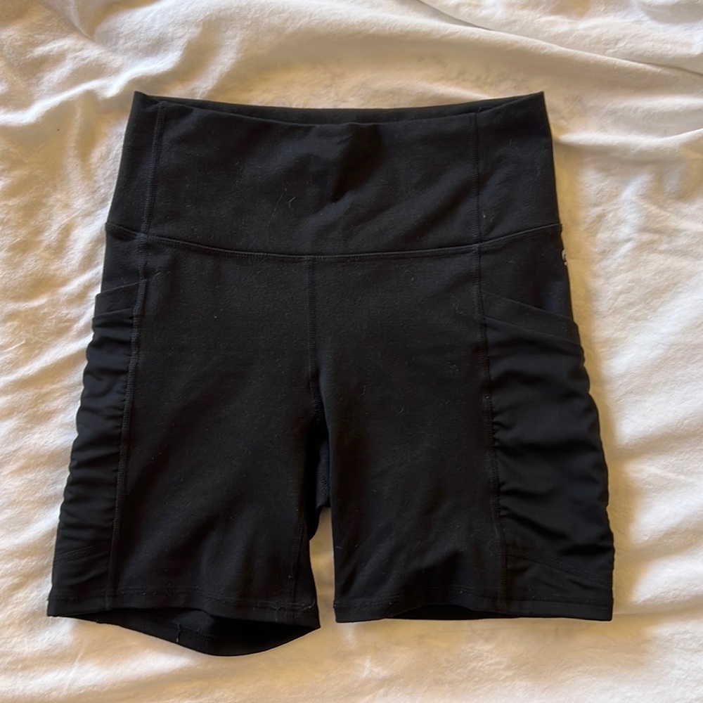 Fabletics 6” Black Biker Shorts